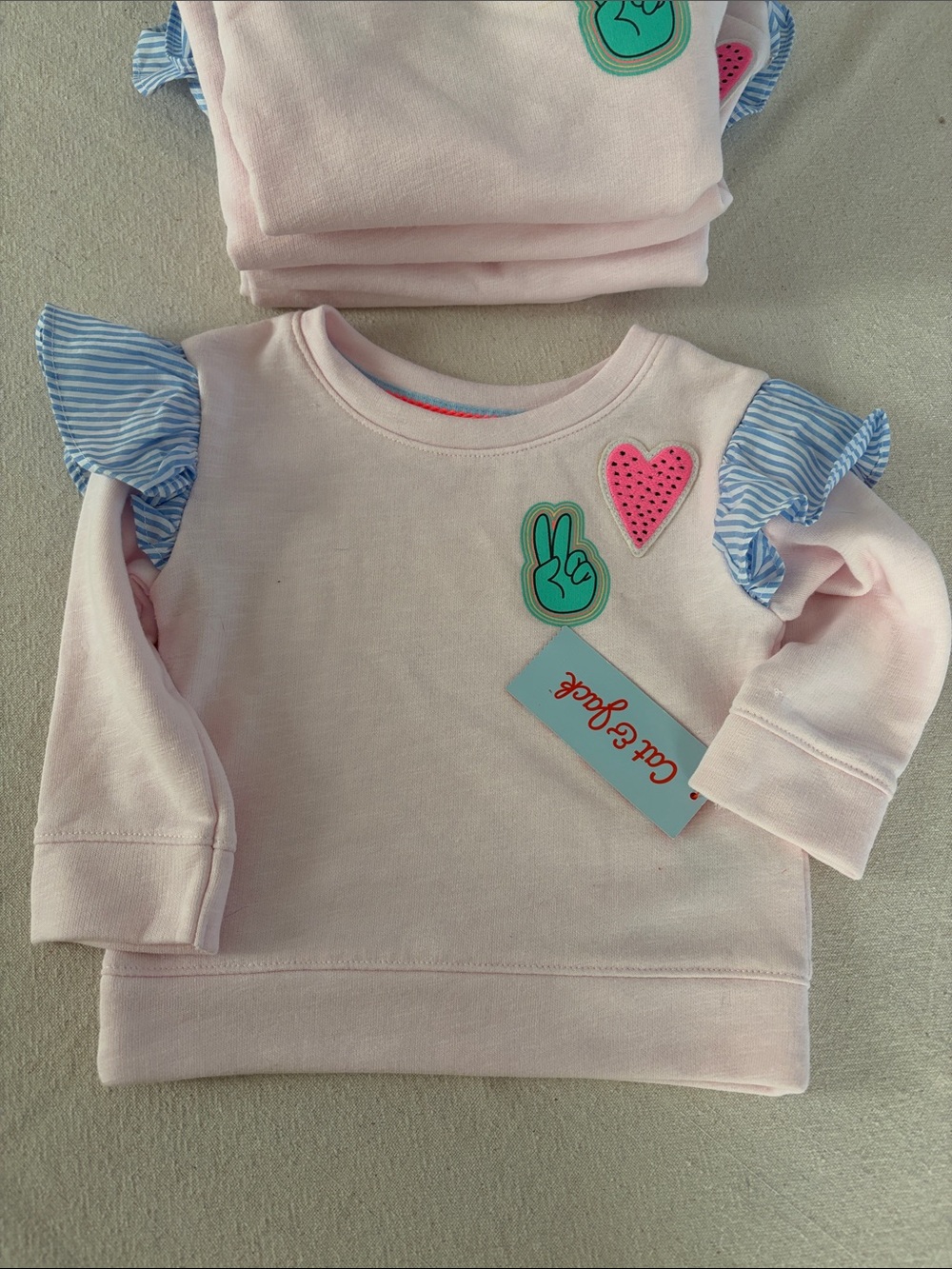 Cat & Jack BUNDLE OF 5 Light Pink Ruffle-Sleeve Sweatshirt